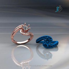 Jewelry CAD Fancy Designer Engagement Ring