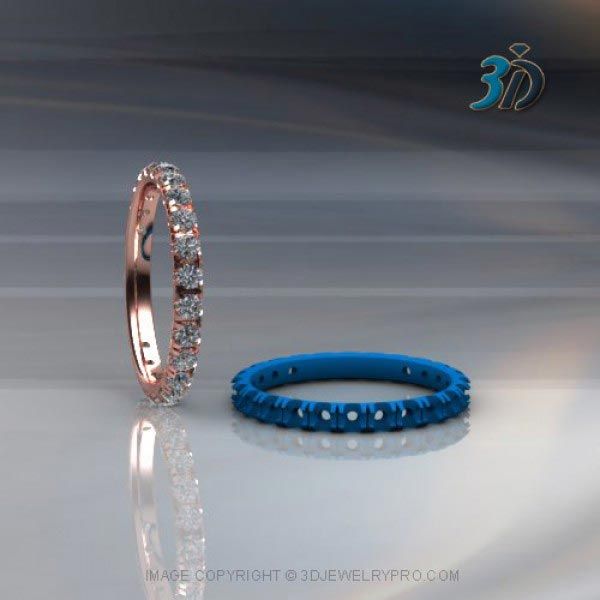 Precision eternity 3D ring CAD model printing file sale with french-v presetting