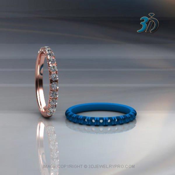 3D printing file for eternity ring with fishtail settings.