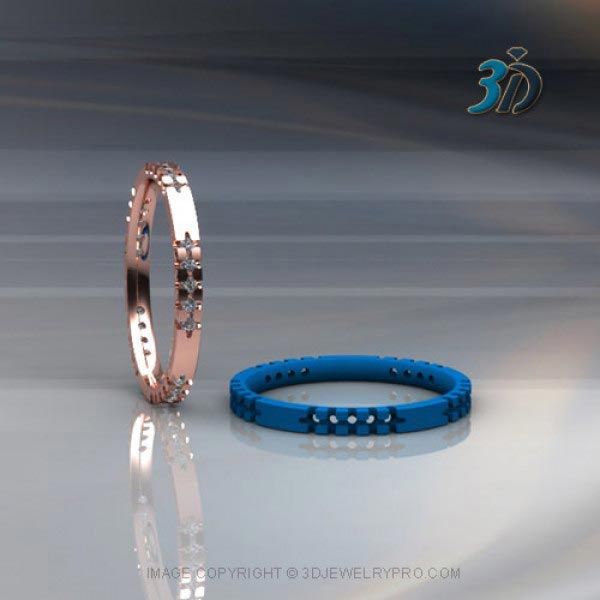 3D printing jewelry cad design file for eternity ring with scallop setting