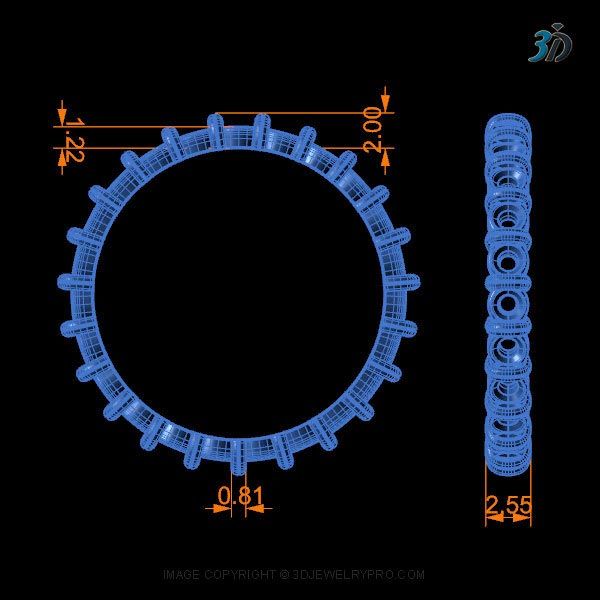 CAD design for eternity 3D ring model