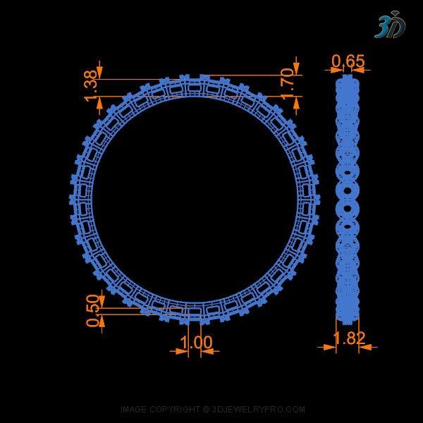 Precision designed 3D CAD printing files for eternity ring model