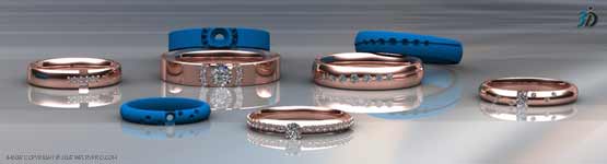  Wedding Jewelry Rings CAD 3D Models File Sale